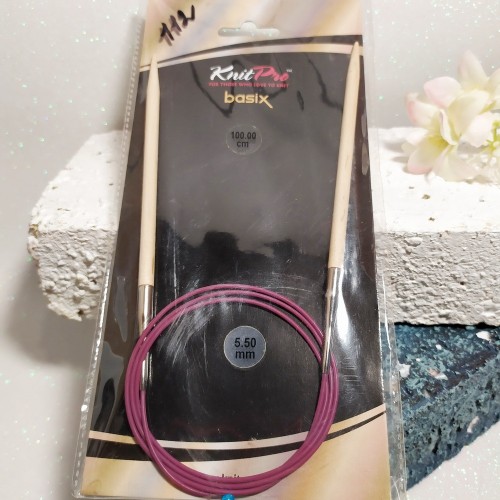Спиці дерев'яні Basix Birch KnitPro 5,5мм 100см