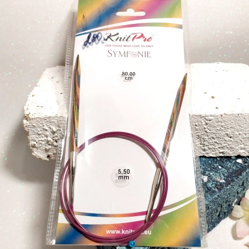 21340 Спиці кругові Symfonie Wood KnitPro 5,5 мм 80 см