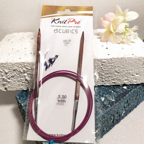 25346 Спиці кругові Cubics KnitPro 5,5 мм 100см