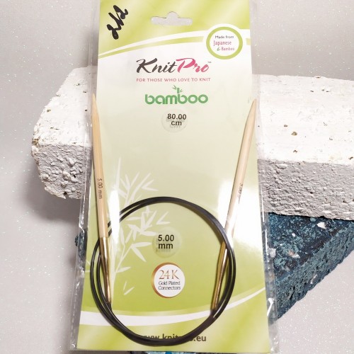 22249 Спиці кругові Bamboo KnitPro 5,0мм 80см