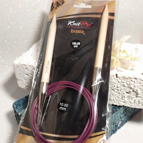 Спиці дерев'яні Basix Birch KnitPro 10мм 150см