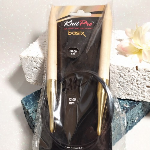Спиці дерев'яні Basix Birch KnitPro 12мм 80см