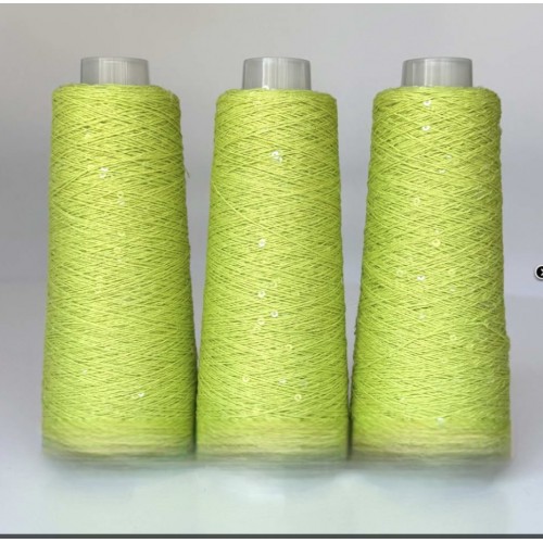 Infinity yarn 211 - Графіт+прозорий хамелеон паєтка на коттоні 3мм